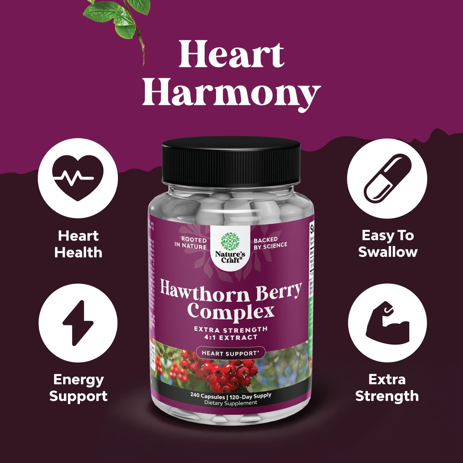 Extra Strength Hawthorn Berry Capsules Bundle for Heart Health, Liver Cleanse, and Immunity Support - NAC Supplement for Detox and Lung Health
