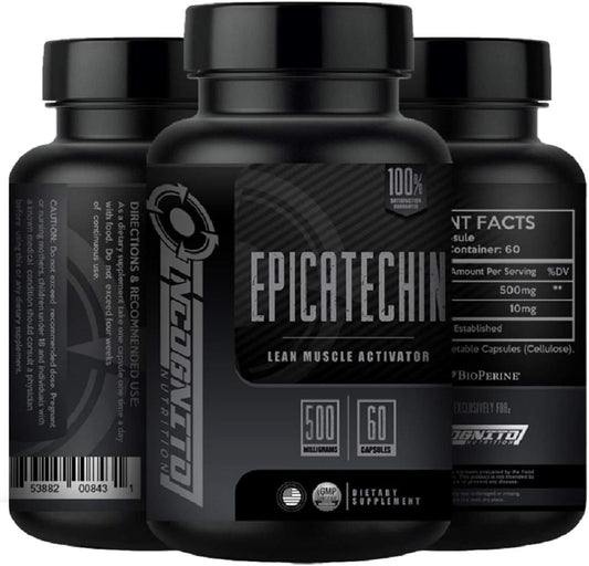 Extra Strength Incognito Nutrition Epicatechin Supplement - 500mg Per Serving x 60 Servings - Promotes Lean Muscle, Strength, and Protein Synthesis - Myostatin Reduction - Muscle Growth Support