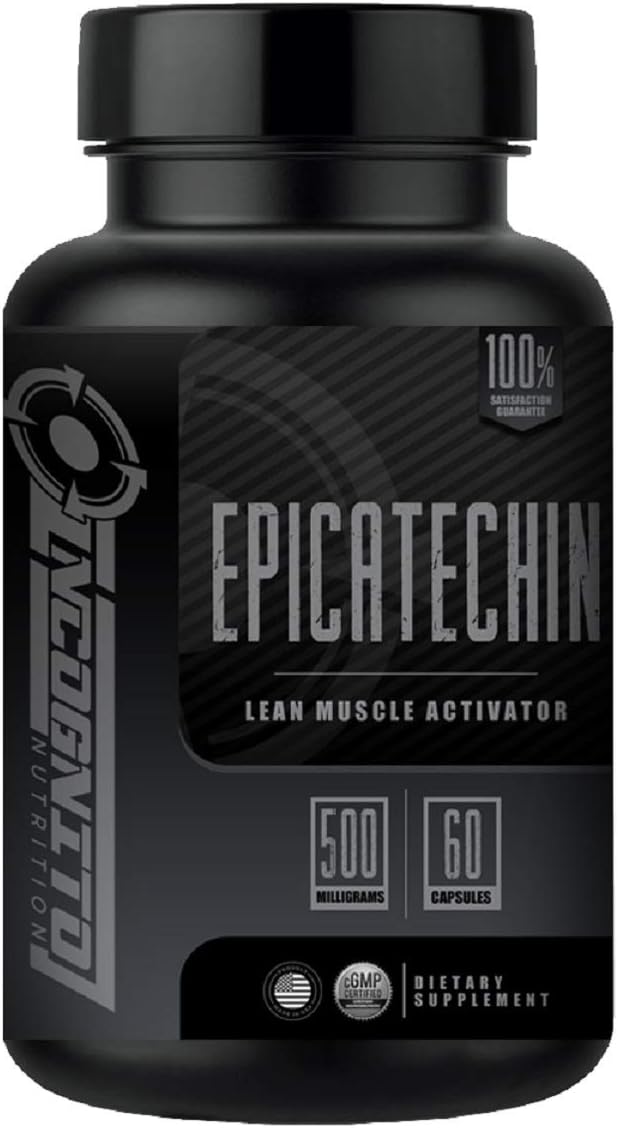 Extra Strength Incognito Nutrition Epicatechin Supplement - 500mg Per Serving x 60 Servings - Promotes Lean Muscle, Strength, and Protein Synthesis - Myostatin Reduction - Muscle Growth Support
