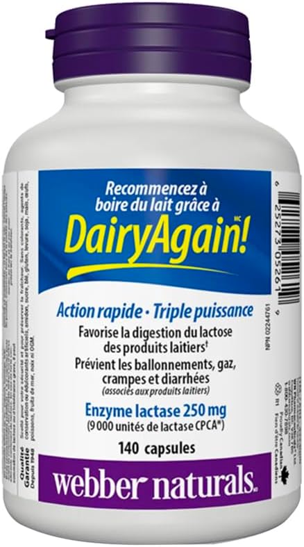 Extra Strength Lactase Enzyme 140 Capsules by Webber Naturals