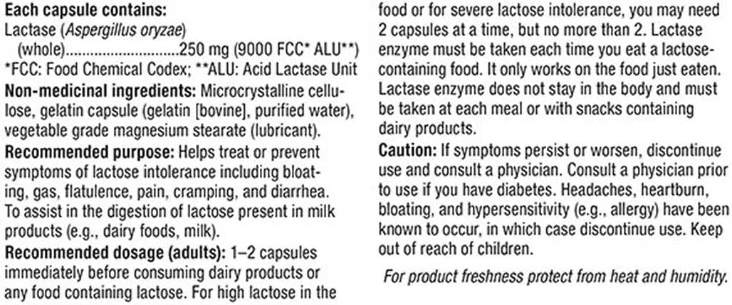 Extra Strength Lactase Enzyme 140 Capsules by Webber Naturals