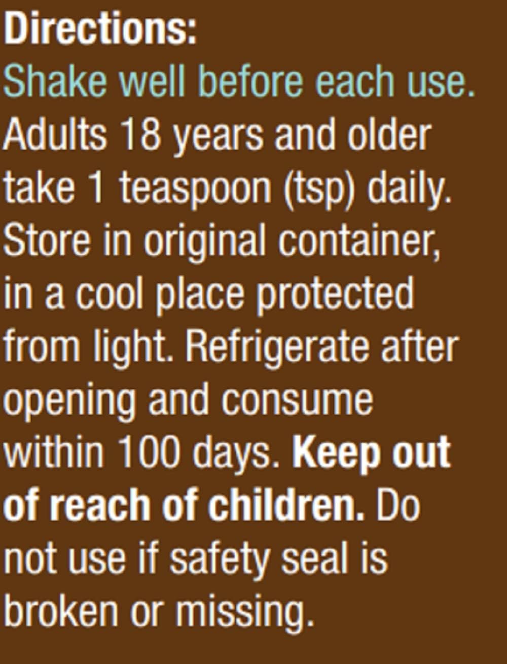 Extra Strength Plant-Based Omega-3 Liquid for Eye, Heart, Brain Health - Cranberry-Orange Flavored, 6.8 oz