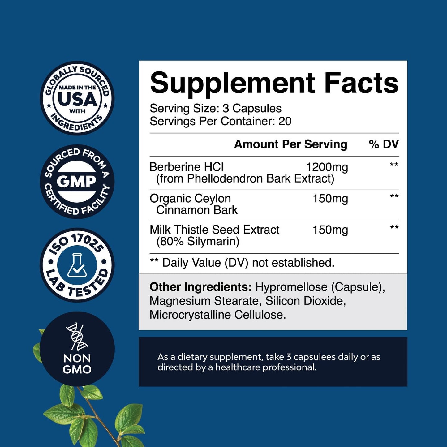 Extra Strength Saw Palmetto & Berberine Complex for Women - DHT Blocker Hair Vitamins with Ceylon Cinnamon