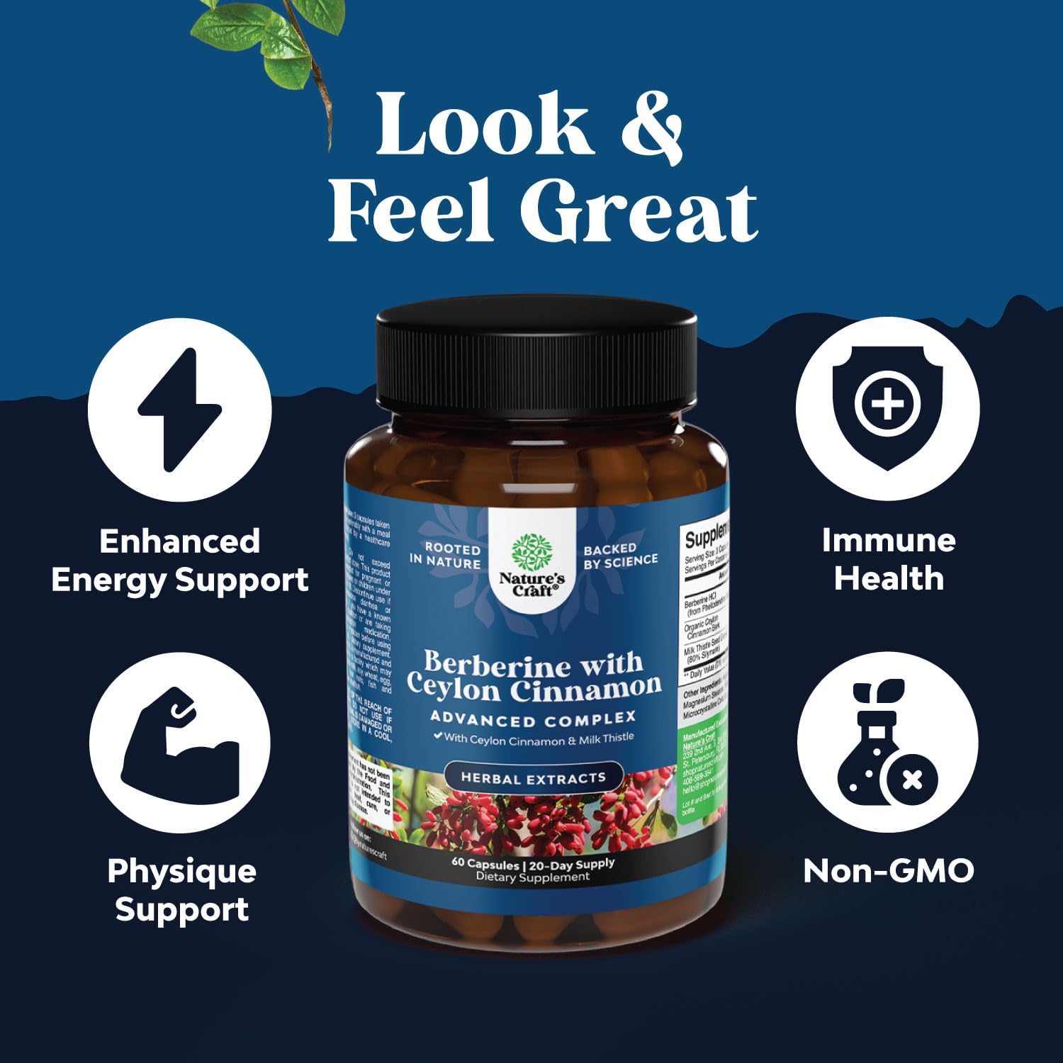 Extra Strength Saw Palmetto & Berberine Complex for Women - DHT Blocker Hair Vitamins with Ceylon Cinnamon