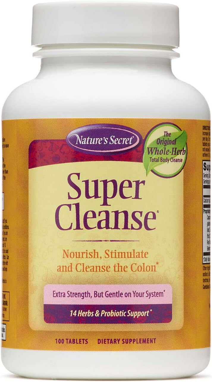 Extra Strength Total Body Cleanse with Probiotics - 14 Herb Blend for Complete Support - 100 Tablets