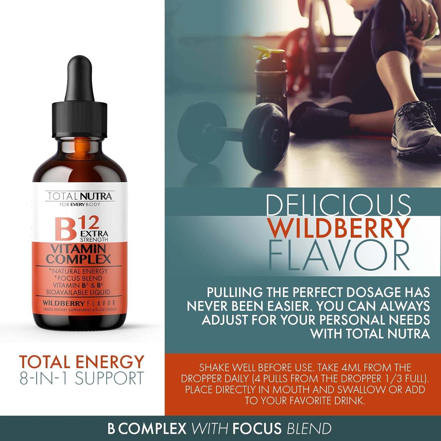 Extra Strength Vegan B Vitamin Drops with Green Tea & Ginkgo Biloba for Instant Energy & Metabolism Support - Non GMO - Alternative to B Complex Capsules - 2pk