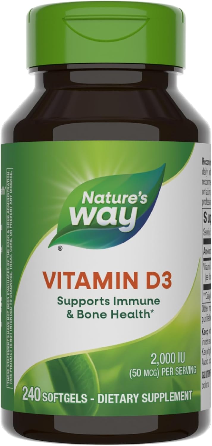 Extra Strength Vitamin D3 Supplement - 50 mcg Cholecalciferol for Bone Health & Immune Support - 240 Softgels - Gluten Free