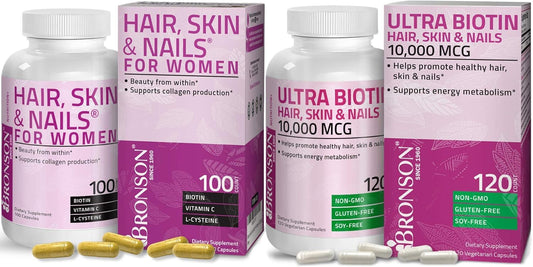 Extra Strength Women's Hair, Skin, and Nails Supplement with Ultra Biotin 10,000 Mcg