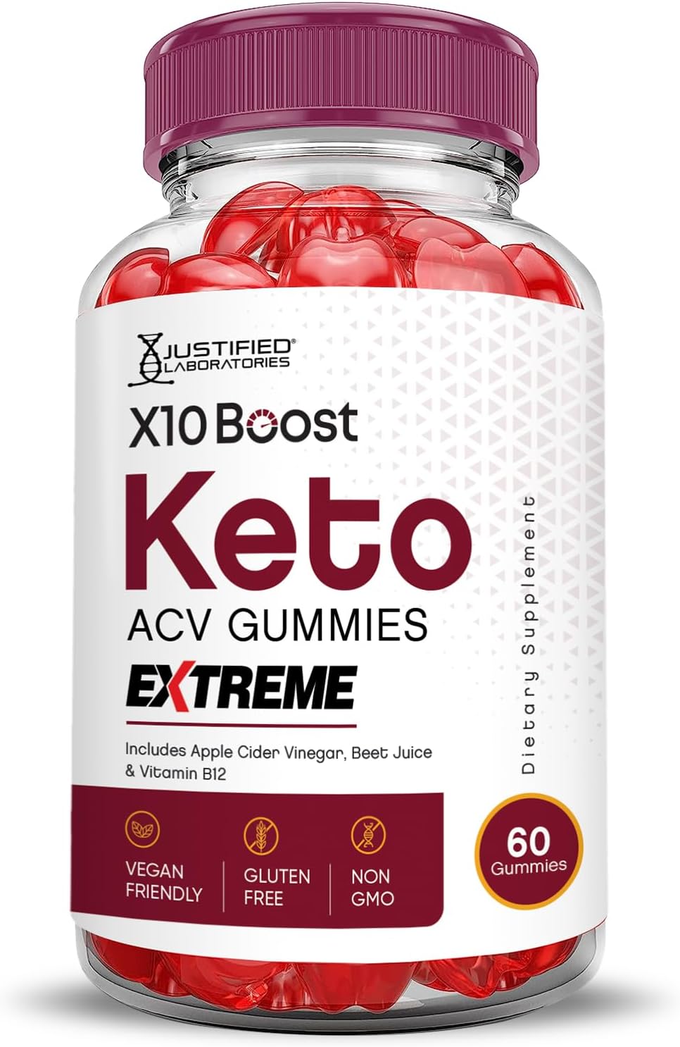 Extreme 2000MG X10 Boost Keto ACV Gummies with Pomegranate Beet Juice Powder B12 - Vegan Non GMO