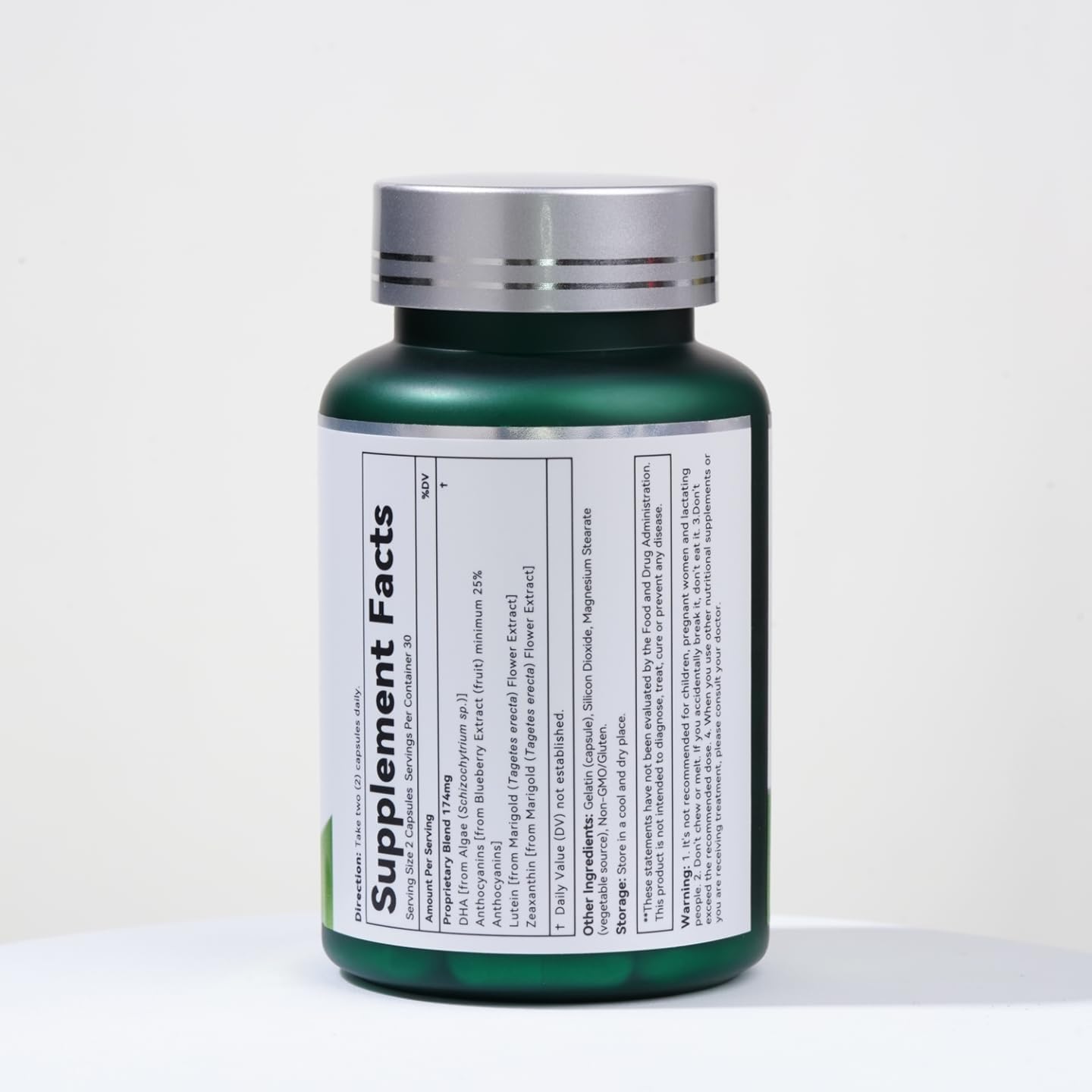 Eye Health Supplement with Lutein, DHA, Blueberry Extract, Zeaxanthin - USA Made (60 Capsules)