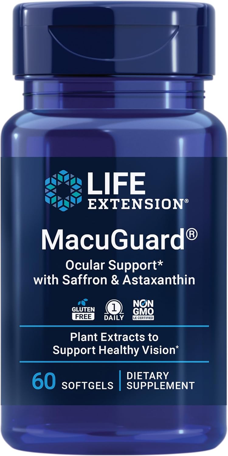 Eye Health Supplement with Lutein, Meso-Zeaxanthin, Saffron, and Astaxanthin + Vitamin K1 K2 MK-7 MK-4 C - 60 Eye Health Capsules + 90 Softgels