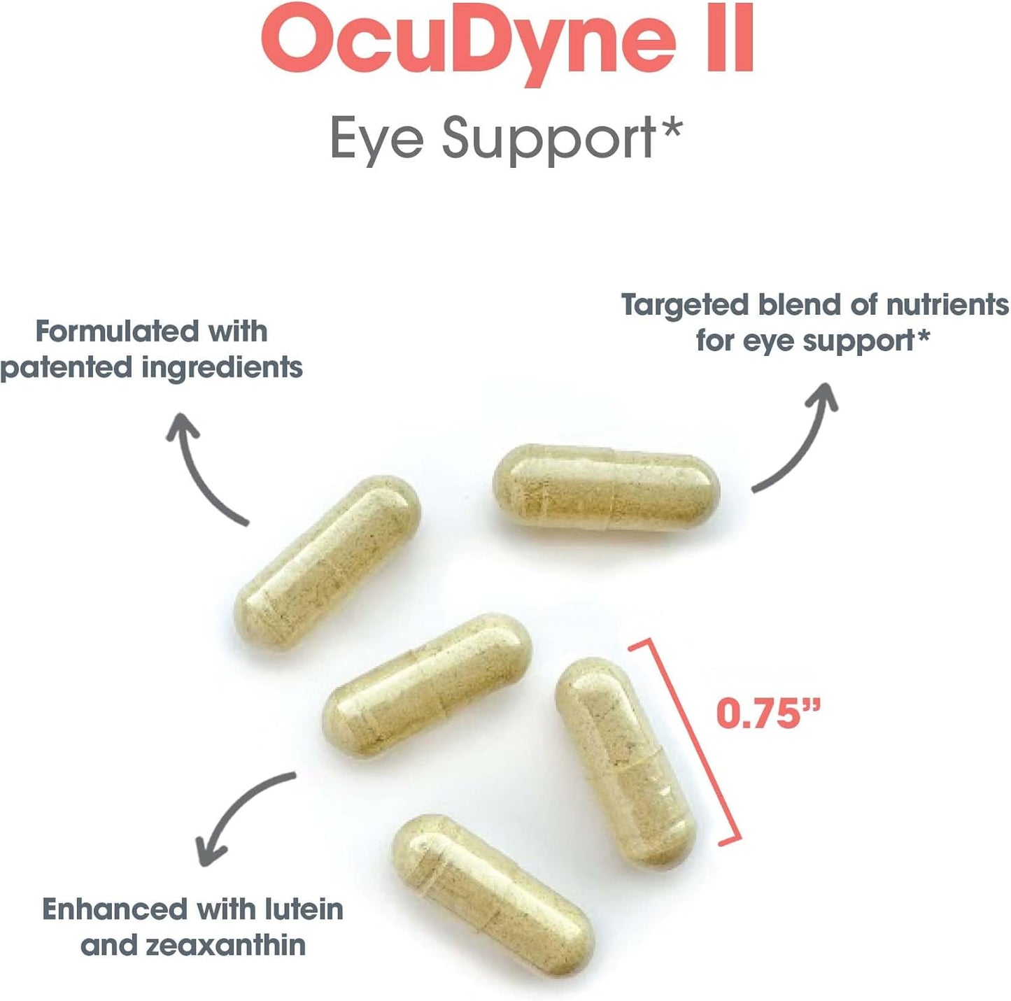 Eye Health Supplement with Vitamins for Adults - OcuDyne II, Vision Support Multivitamin with QuatreActiv Folate & FloraGLO Lutein - 200 Count