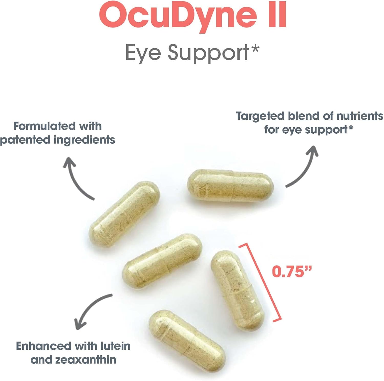 Eye Health Supplement with Vitamins for Adults - OcuDyne II, Vision Support Multivitamin with QuatreActiv Folate & FloraGLO Lutein - 200 Count
