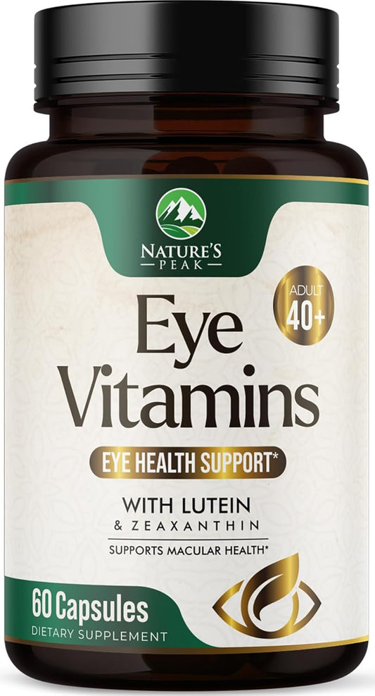 Eye Health Supplement with Zinc, Vitamins C & E, Lutein, Zeaxanthin - 60 Capsules, Non-GMO Vegan Formula for Adults - BoostGo Australia