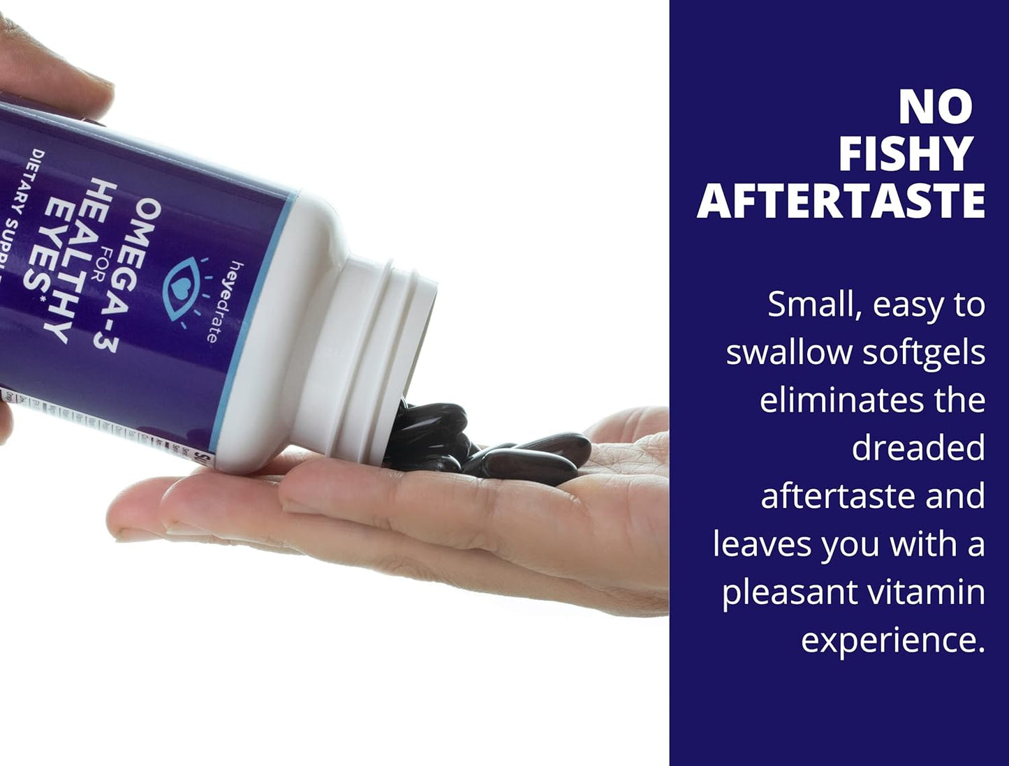 Eye Health Support Softgel Supplement with Triglyceride Omega 3 Fish Oil - Easy to Swallow, Burpless - 90 Count