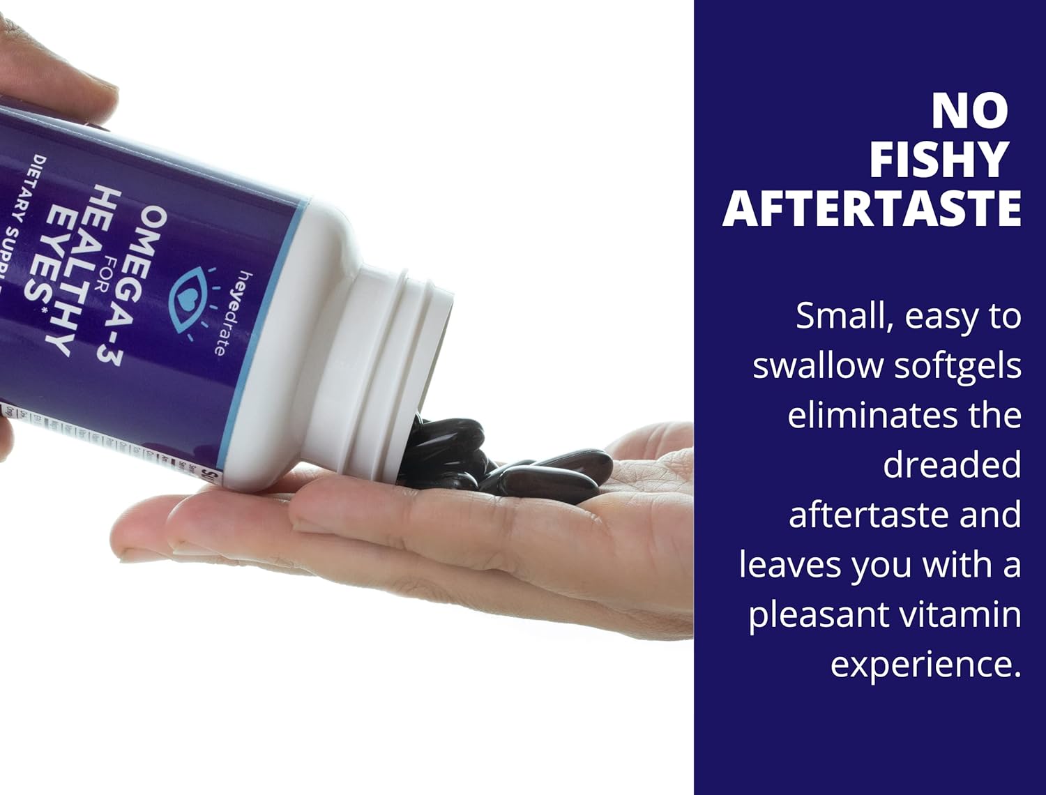 Eye Health Support Softgel Supplement with Triglyceride Omega 3 Fish Oil - Easy to Swallow, Burpless - 90 Count