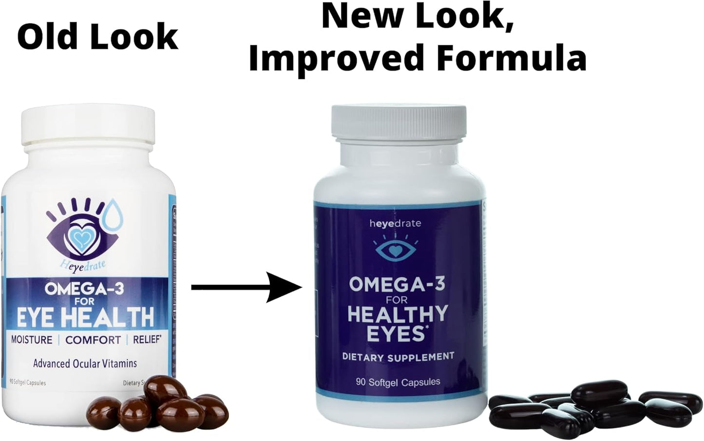 Eye Health Support Softgel Supplement with Triglyceride Omega 3 Fish Oil - Easy to Swallow, Burpless - 90 Count