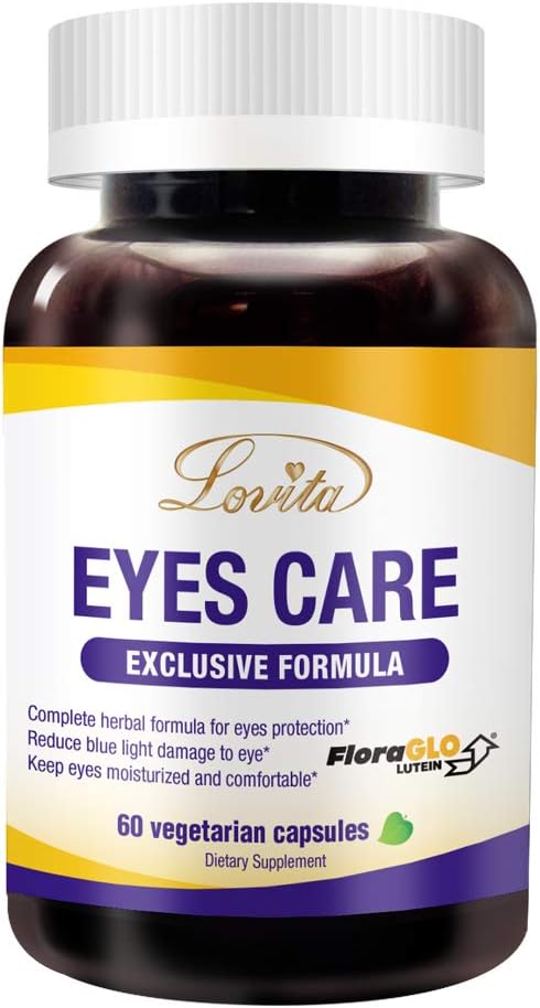 Eye Health Support Supplement with FloraGLO Lutein, Black Currant & Eyebright, 60 Capsules for Vision and Dry Eye Relief