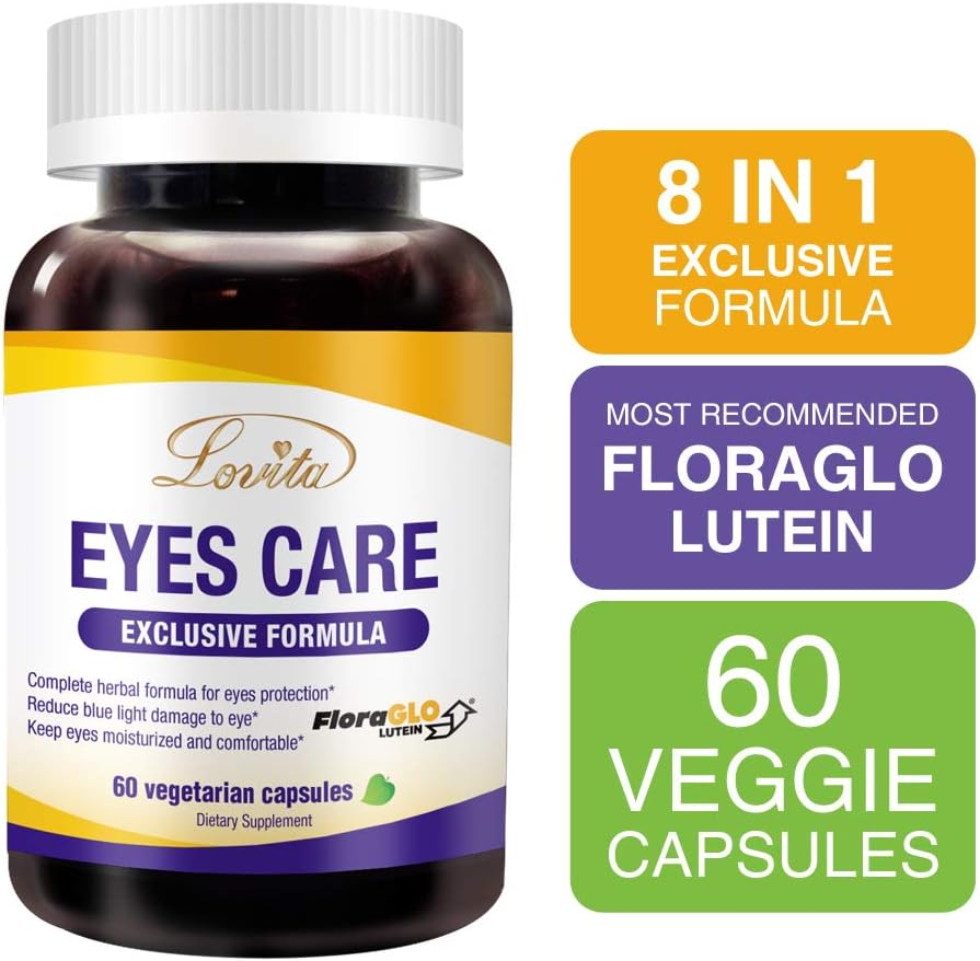 Eye Health Support Supplement with FloraGLO Lutein, Black Currant & Eyebright, 60 Capsules for Vision and Dry Eye Relief