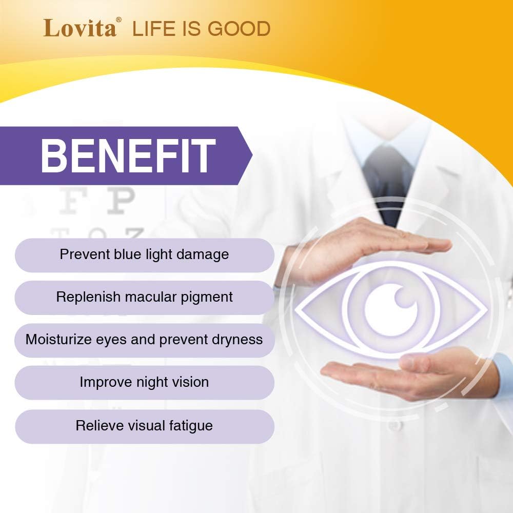 Eye Health Support Supplement with FloraGLO Lutein, Black Currant & Eyebright, 60 Capsules for Vision and Dry Eye Relief