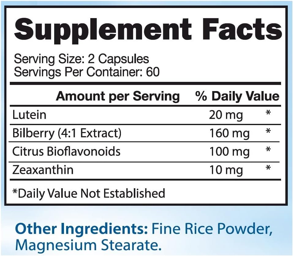 Eye Health Support: VitaVita Total Eye Complex - Lutein, Bilberry & Zeaxanthin (120 Capsules) - BoostGo Australia