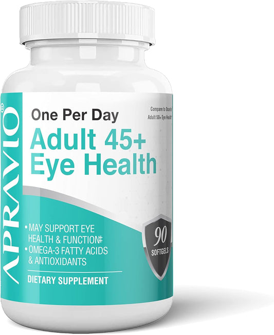 Eye Health Vitamins for Adults 45+ with Vitamin C, E, Zinc, Copper, & Omega-3 - 90 Softgels for Vision & Eye Protection