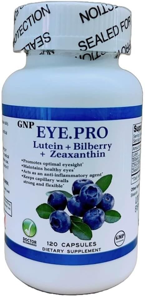 Eye Pro-Lutein with Bilberry and Zeaxanthin - 120 Capsules for Eye Health