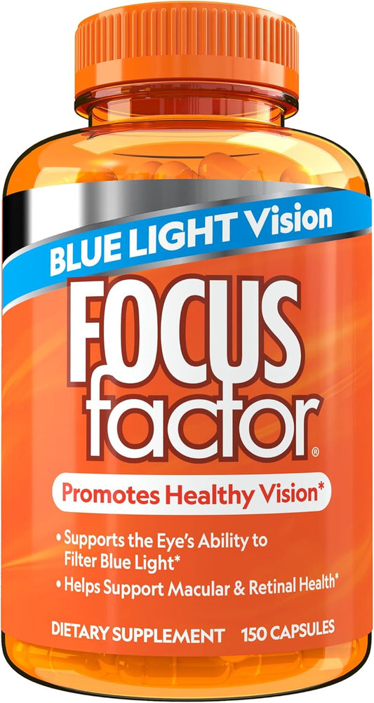 Eye Vitamin Supplement with Blue Light Filtration Support - Focus Factor Blue Light Formula (150 Count) - Lutein, Zeaxanthin, Vitamin C, E, Lutemax 2020® - Promotes Eye Health - BoostGo Australia