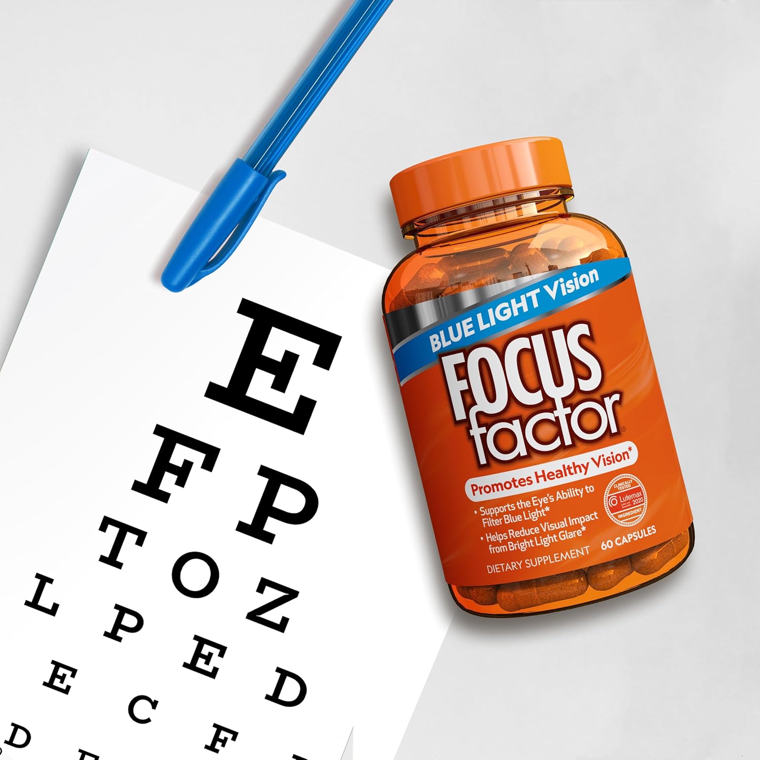 Eye Vitamins with Blue Light Filtration - Focus Factor Blue Light Formula (60 Count) - Lutein, Zeaxanthin, Vitamin C & E - Supports Eye Health with Lutemax 2020® - BoostGo Australia