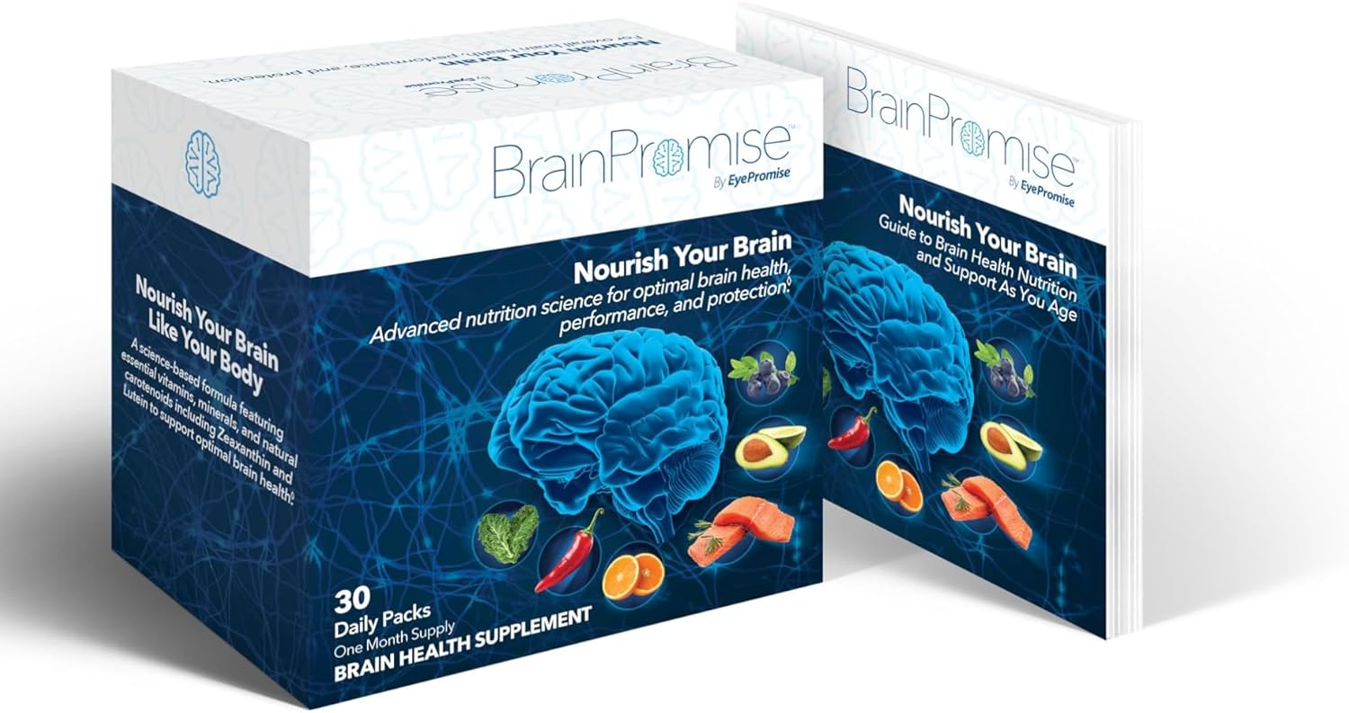 EyePromise BrainPromise Memory and Focus Supplement - Brain Health Support - Science-Based Formula - 30-Day Softgel Supply