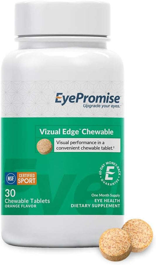 EyePromise Vizual Edge Chew Performance Eye Vitamin - NSF Certified for Sport - Official Eye Vitamin of Sports - 1 Month Supply