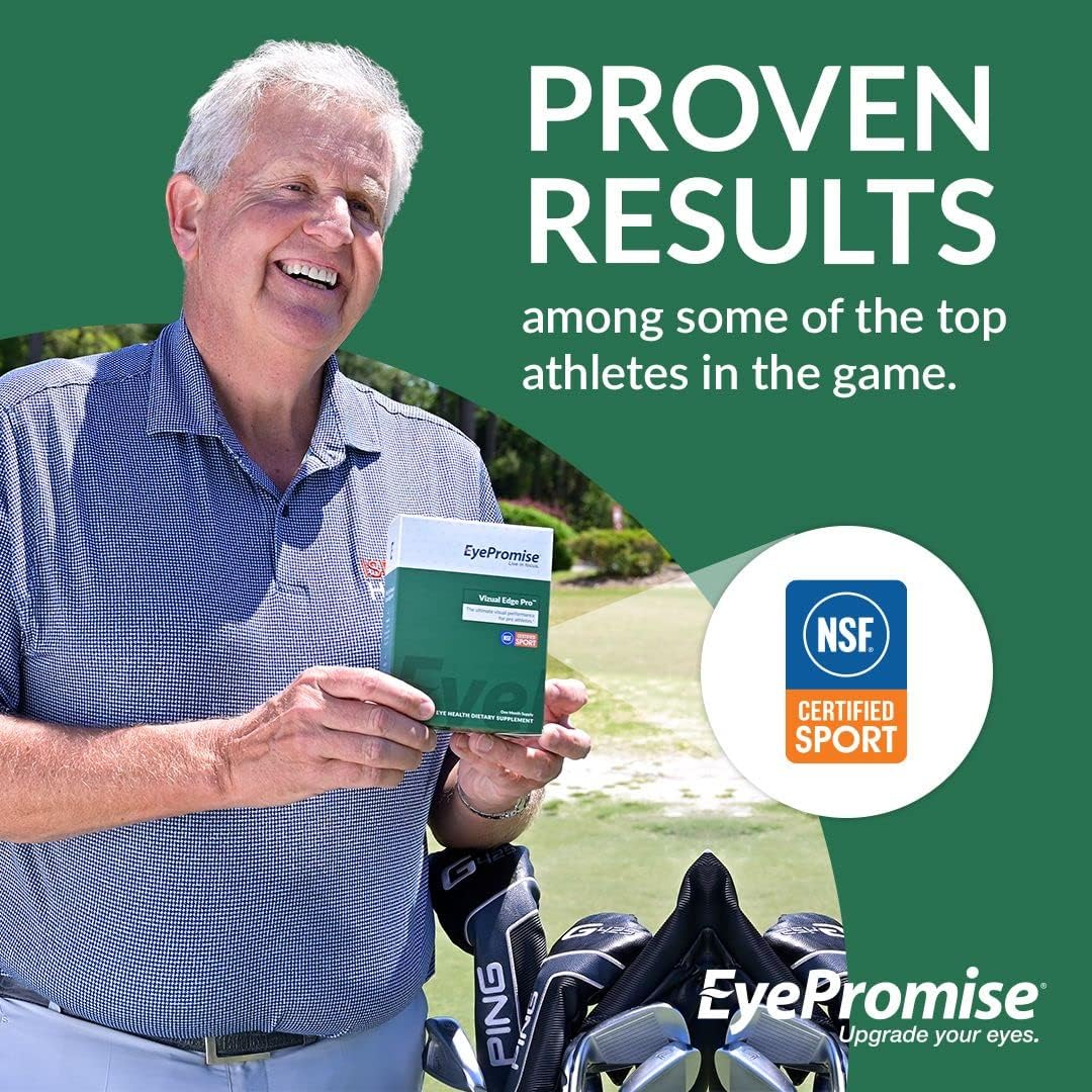 EyePromise Vizual Edge Pro Performance Eye Vitamin Packets - 30-Day Supply - NSF Certified for Sports