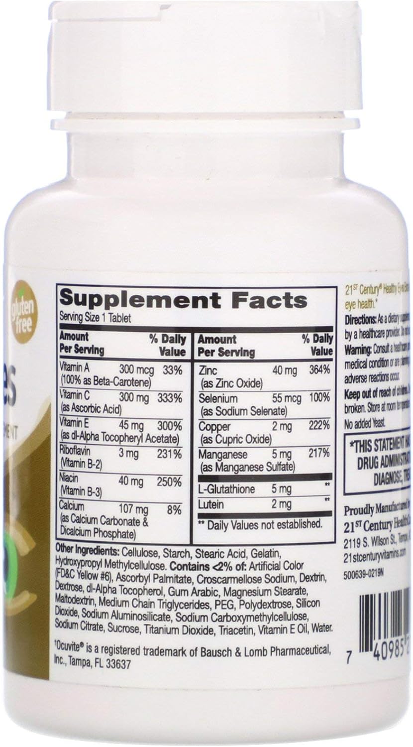 Eyes Extra Tablets, 21st Century Healthcare, 36 Count, Support Eye Health, 27418