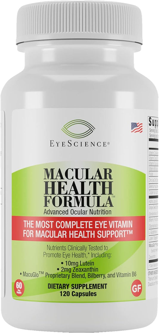 EyeScience Macular Health Advanced Ocular Vitamin Supplement with Lutein, Zeaxanthin, and Vitamins C, D, E, B6 - 60 Day Supply