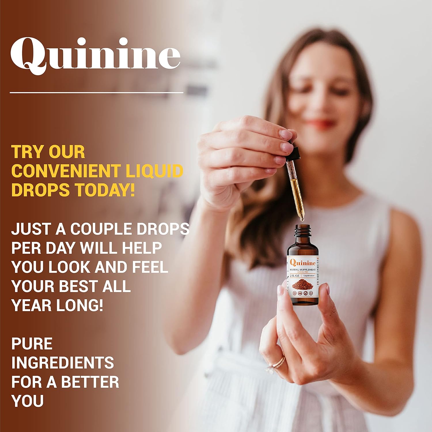 FabLab Quinine Tincture Extract - Herbal Supplement for Immune System Support - Cinchona Bark Drops - Alcohol and Gluten Free - 2 Fl Oz