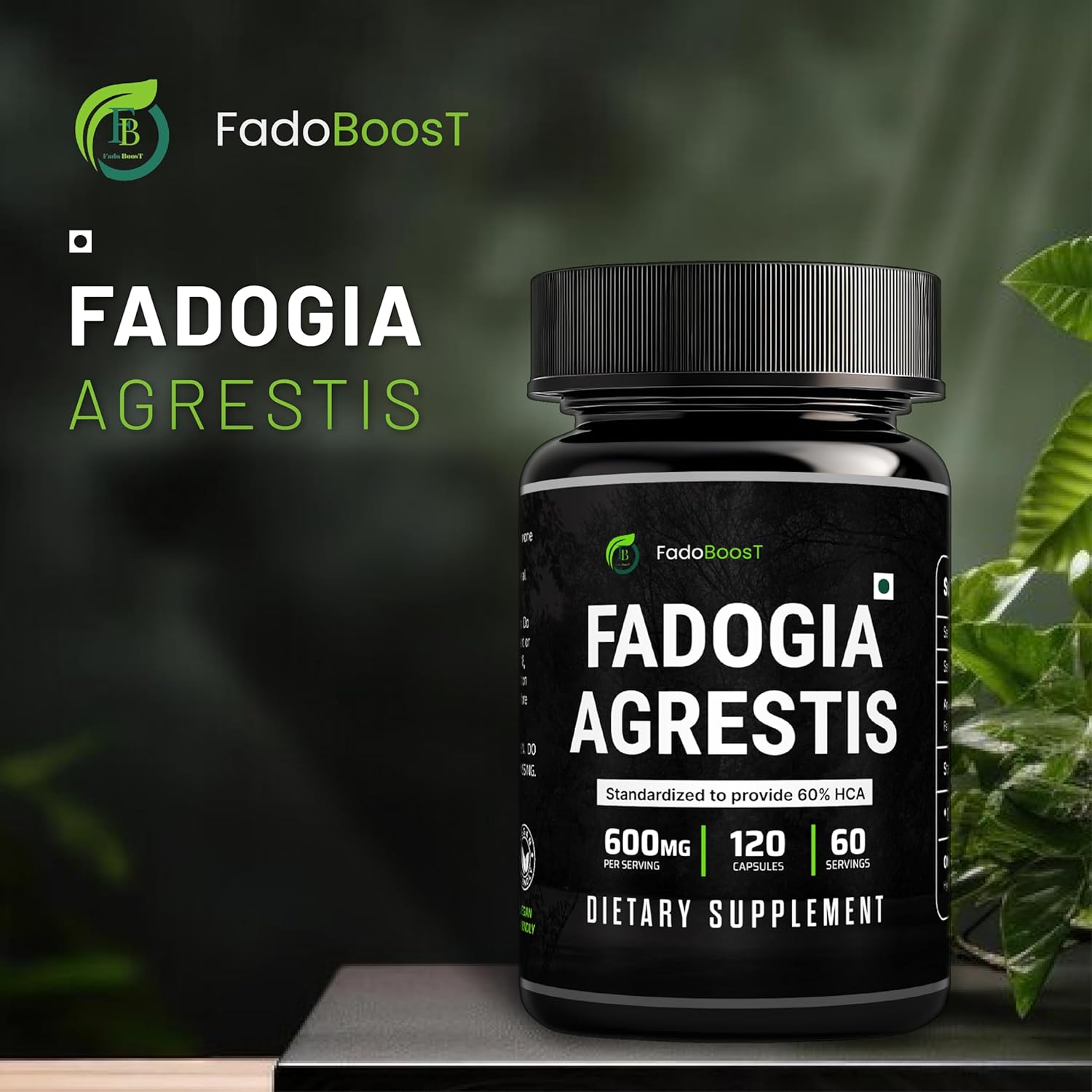 FadoBoost Fadogia Agrestis Capsules - 120 Count, Natural Testosterone Support