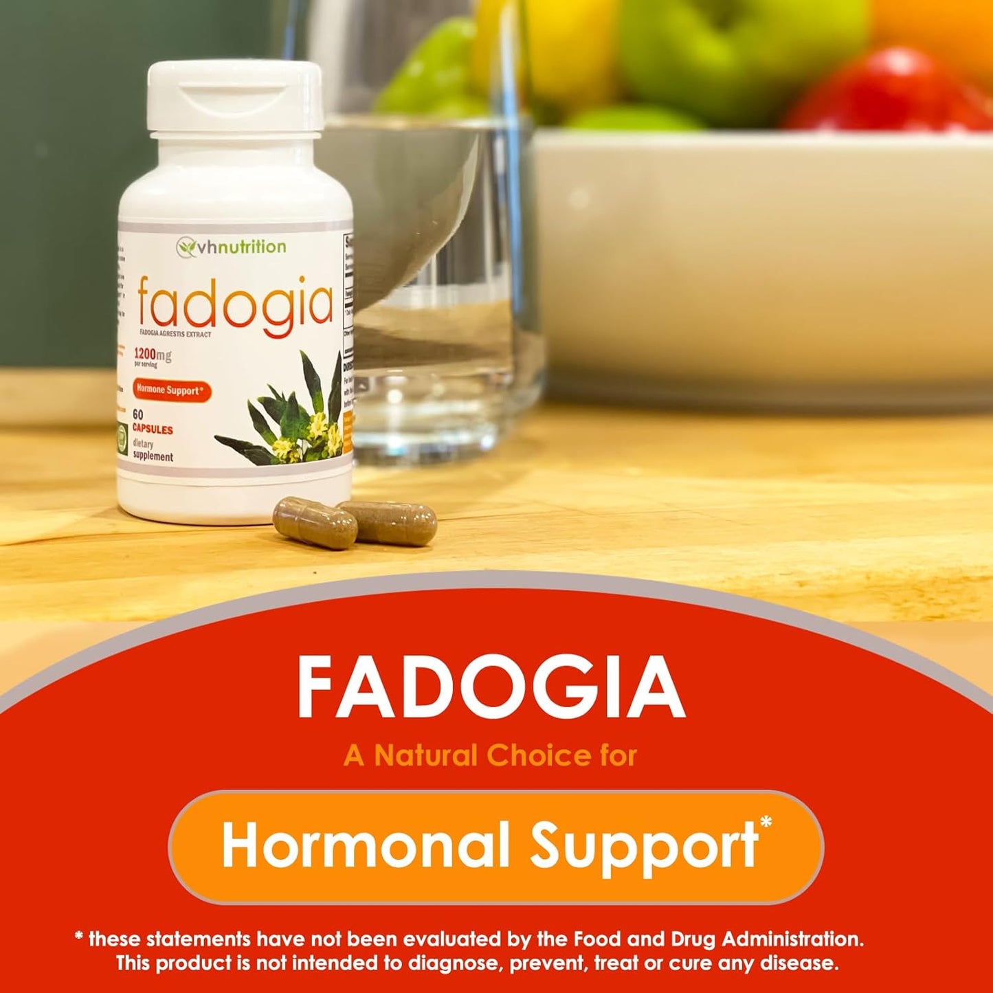 Fadogia Agrestis Capsules 1200mg | Men's Hormonal Support | Natural Energy Boost | Physical Endurance | 60 Count