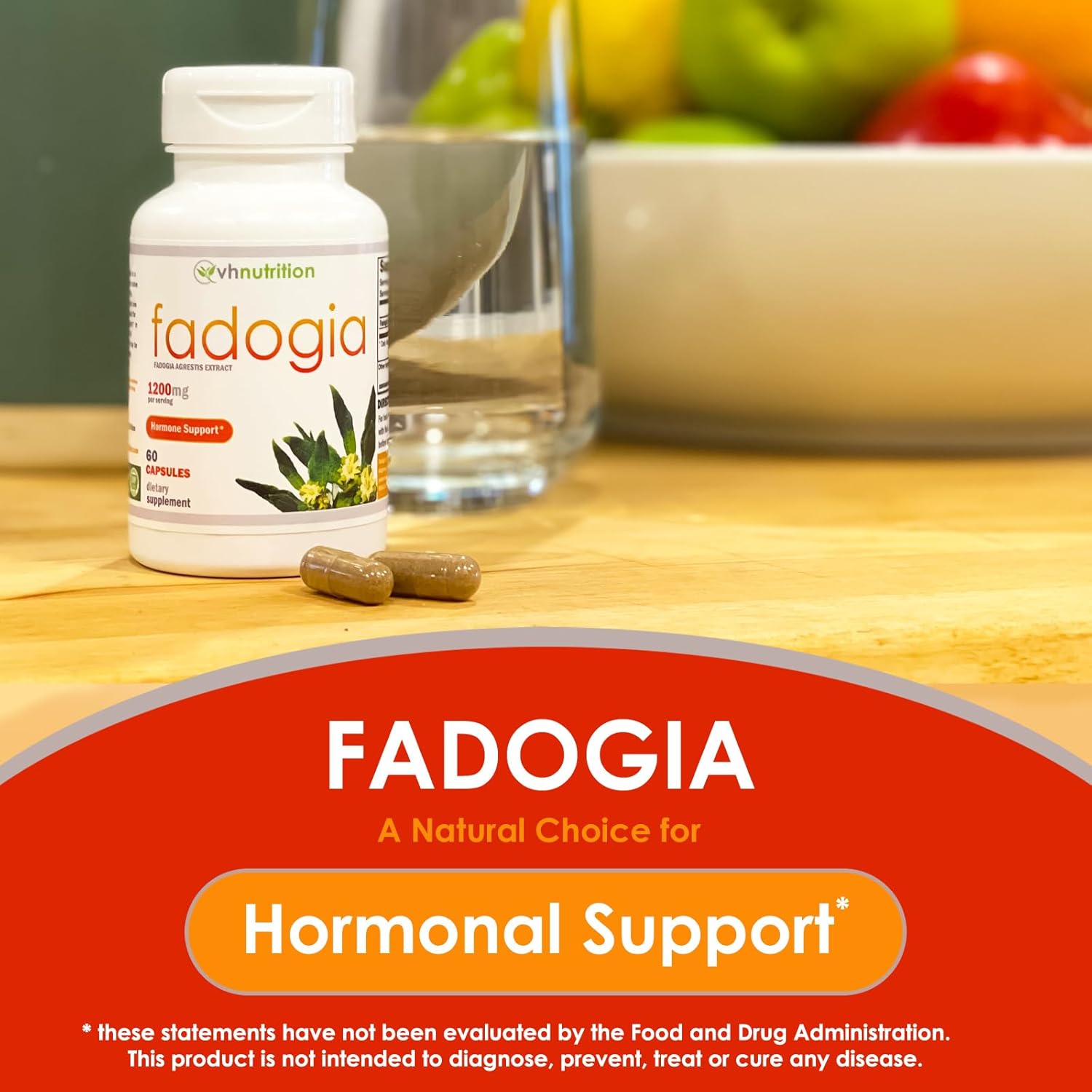Fadogia Agrestis Capsules 1200mg | Men's Hormonal Support | Natural Energy Boost | Physical Endurance | 60 Count