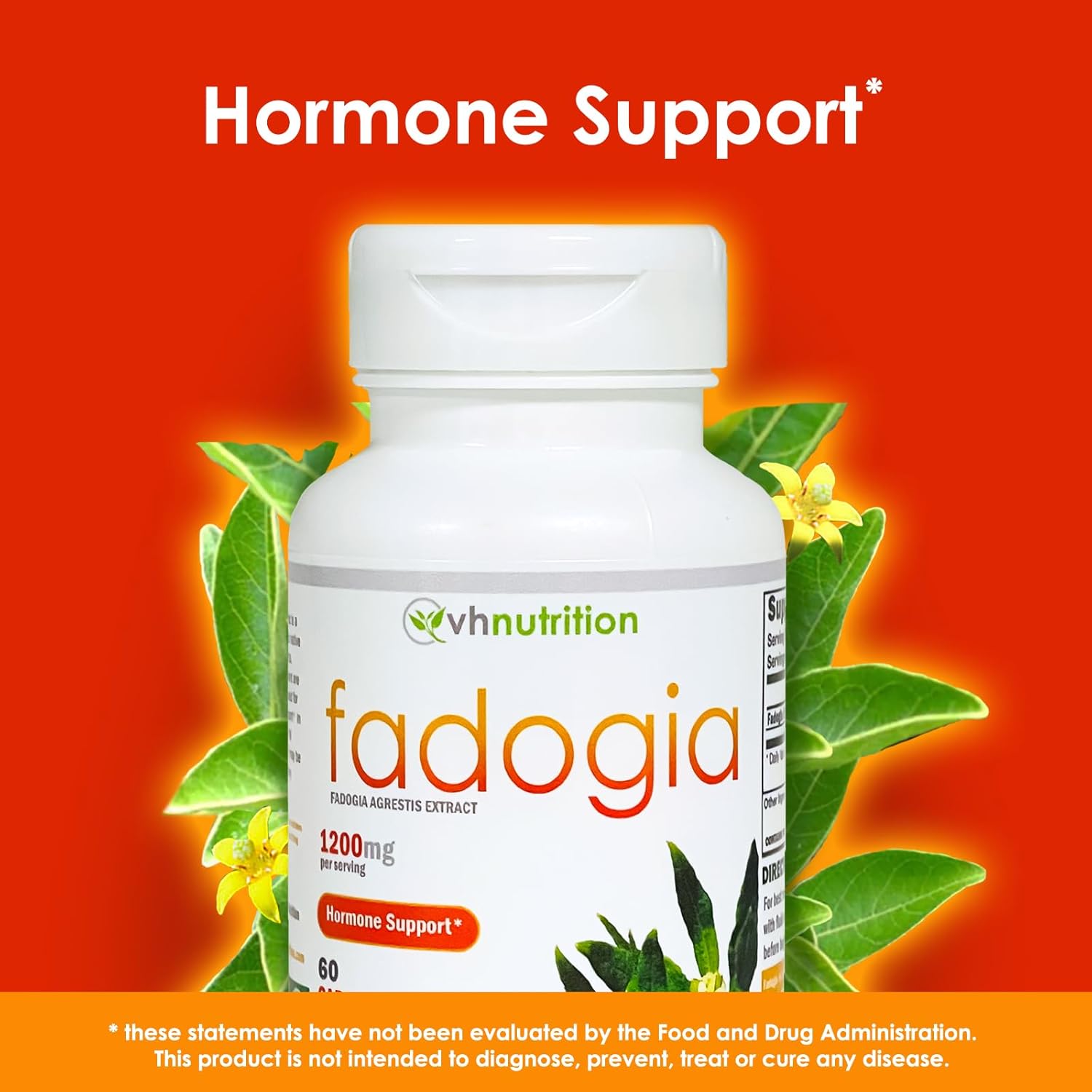 Fadogia Agrestis Capsules 1200mg | Men's Hormonal Support | Natural Energy Boost | Physical Endurance | 60 Count