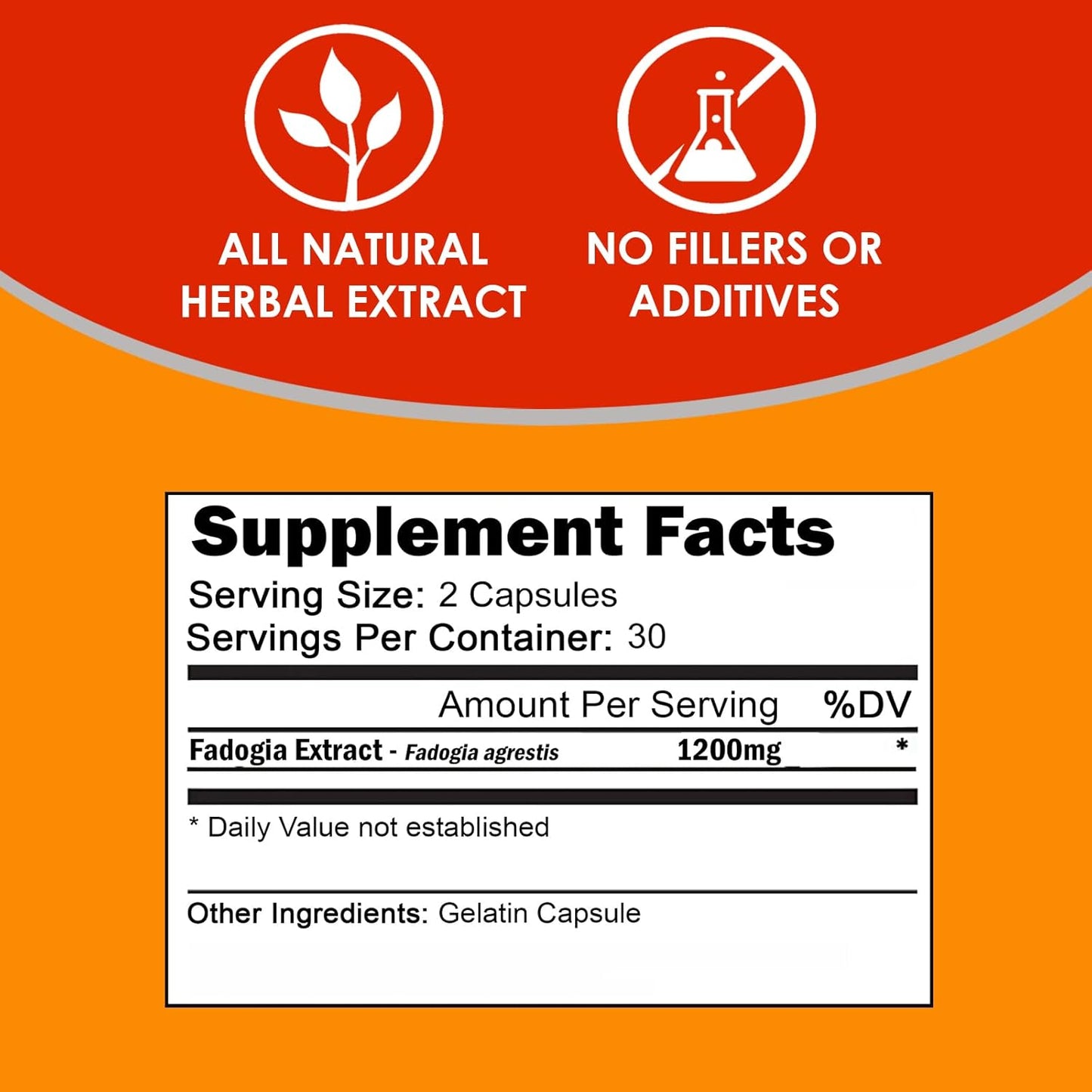 Fadogia Agrestis Capsules 1200mg | Men's Hormonal Support | Natural Energy Boost | Physical Endurance | 60 Count