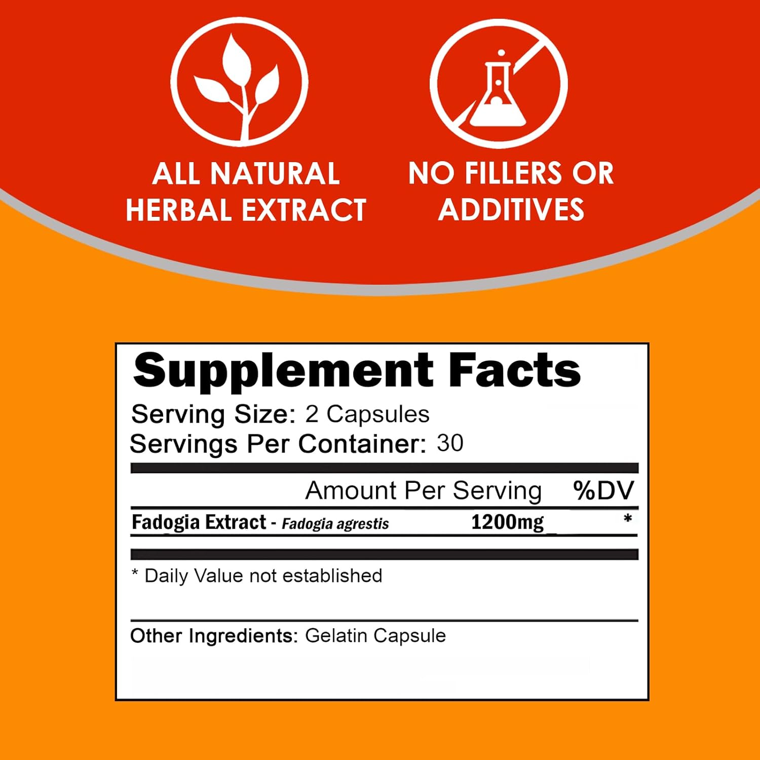 Fadogia Agrestis Capsules 1200mg | Men's Hormonal Support | Natural Energy Boost | Physical Endurance | 60 Count