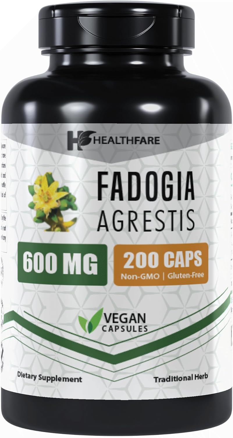 Fadogia Agrestis Extract Capsules 600mg | 200 Veg Capsules | Potent 10:1 Formula | Gluten-Free & Non-GMO