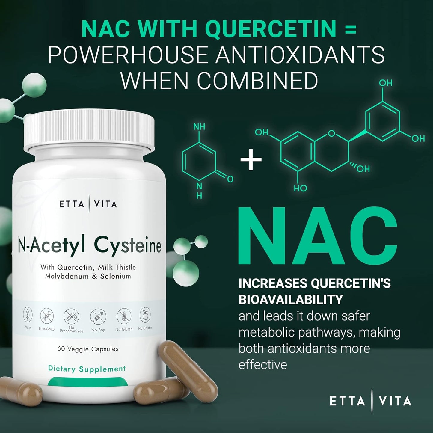 Fadogia Agrestis & N-Acetyl Cysteine Bundle: Enhanced Absorption with BioPerine, HP-β-CD, Quercetin, Milk Thistle, Molybdenum, Selenium - 600mg - 3X Absorbency