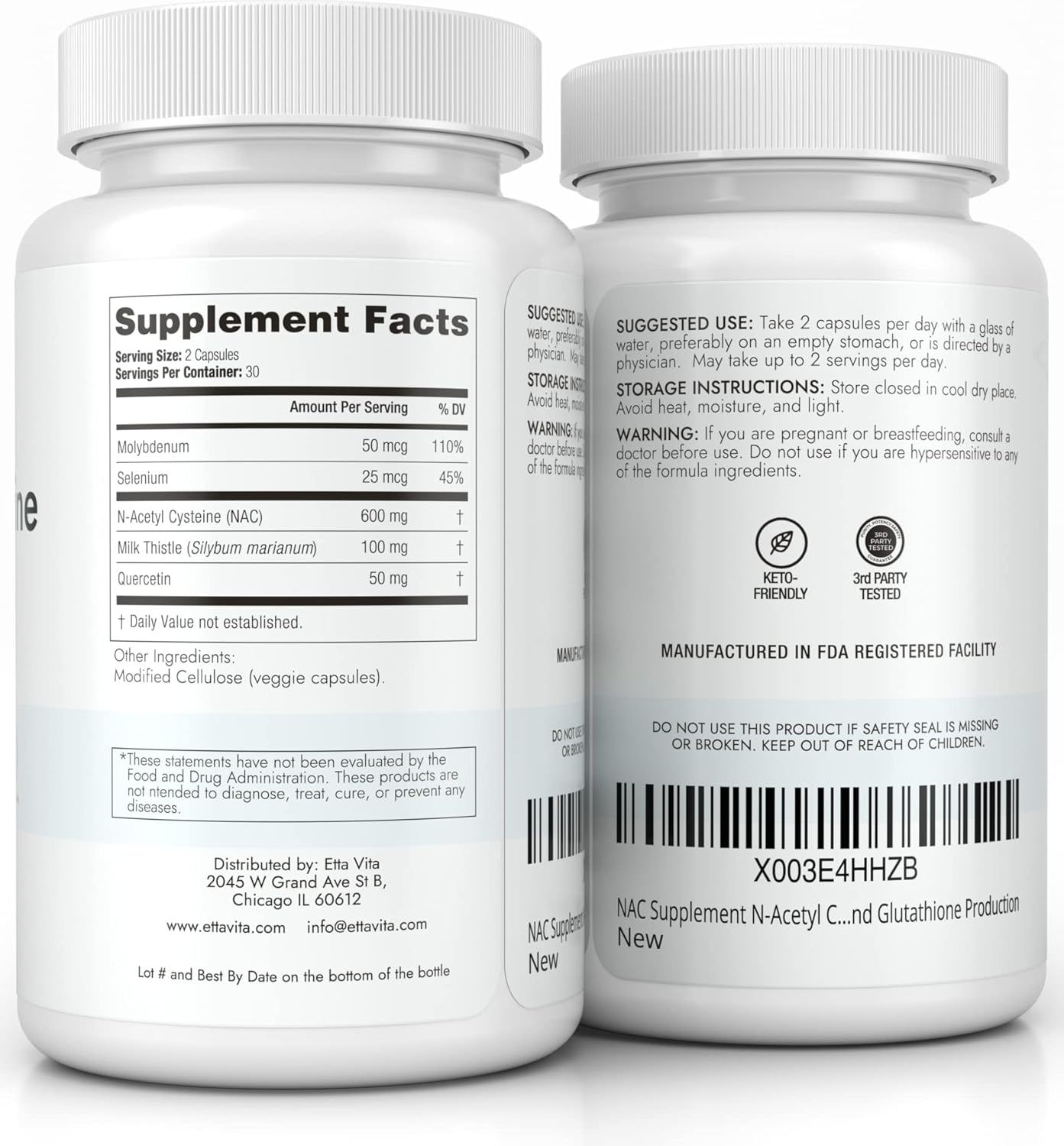 Fadogia Agrestis & Turkesterone Bundle with N-Acetyl Cysteine, Enhanced Absorption Formula with BioPerine & HP-β-CD, Antioxidant Support with Quercetin & Selenium