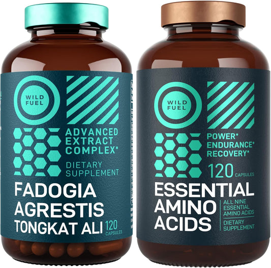 Fadogia Tongkat Ali Supplement + Essential Amino Acids Bundle for Muscle and Strength Support