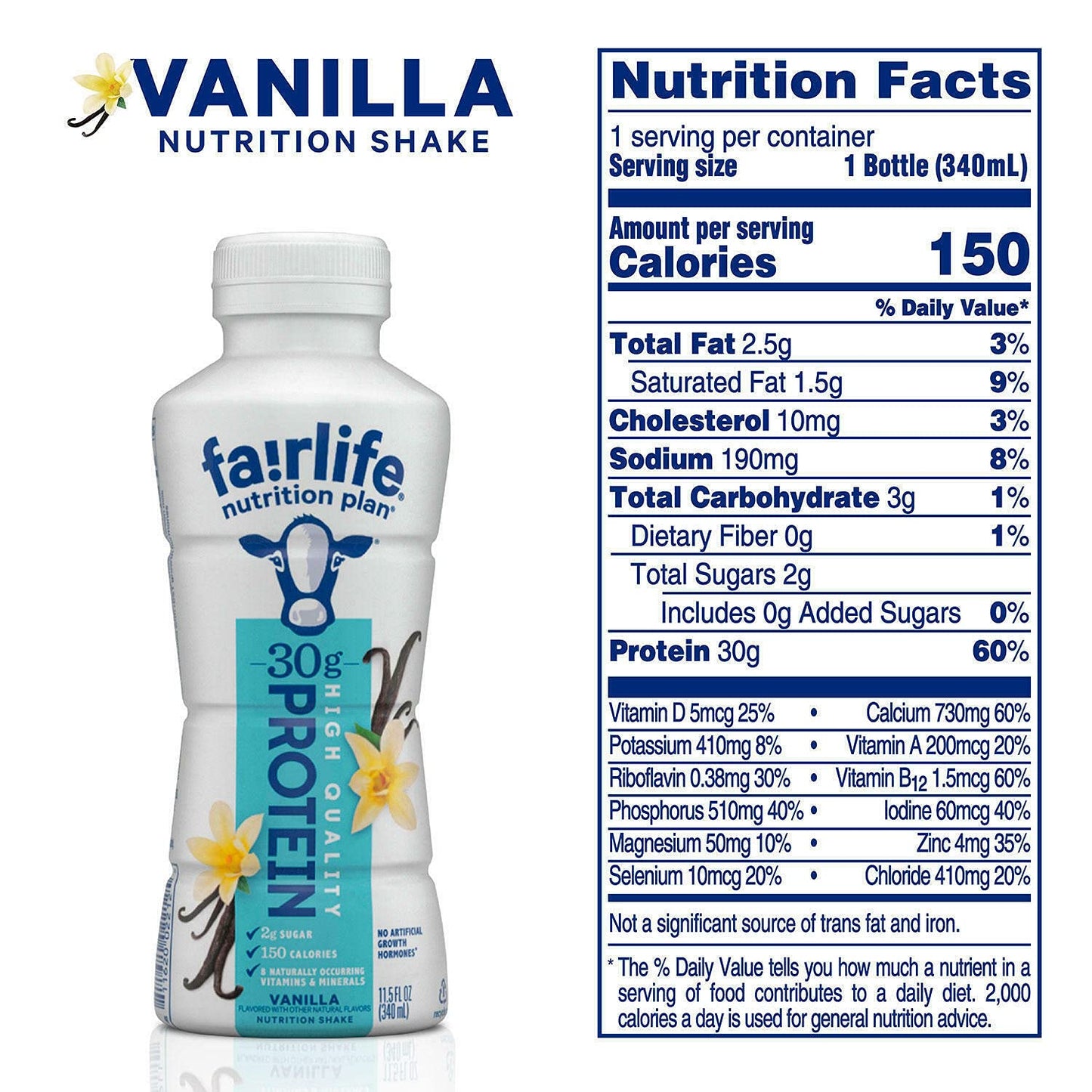 Fairlife Fair Life Nutrition Plan Vanilla High Protein Liquid Shake, 11.5 Fl Oz, 12 Pack