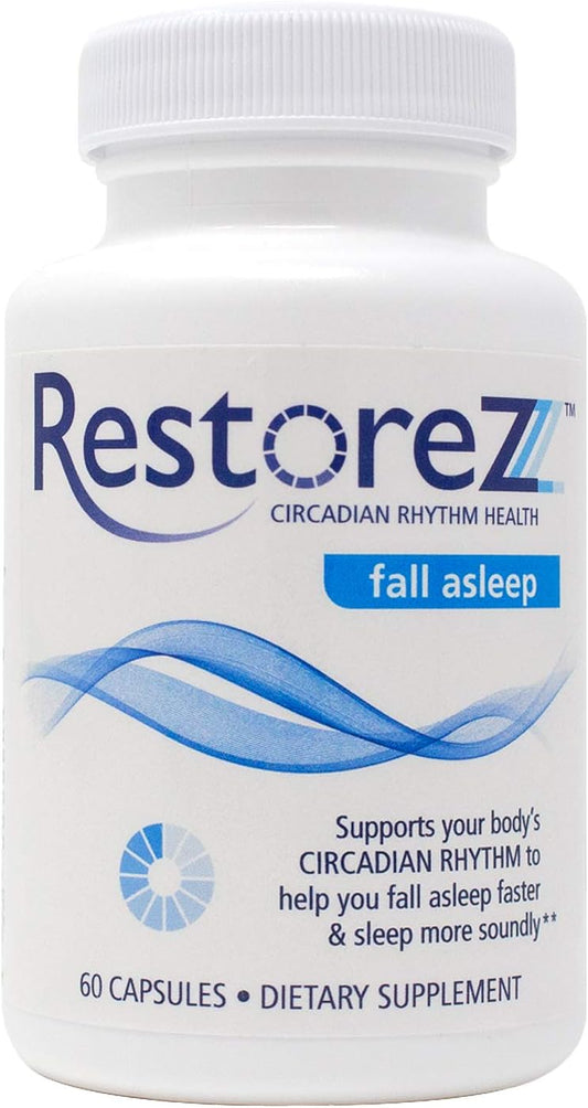 Fall Asleep Faster with Savant Science RestoreZ Natural Sleep Supplement - 60 Capsules - Non-Habit Forming Sleep Aid for Improved Sleep Quality in Adults