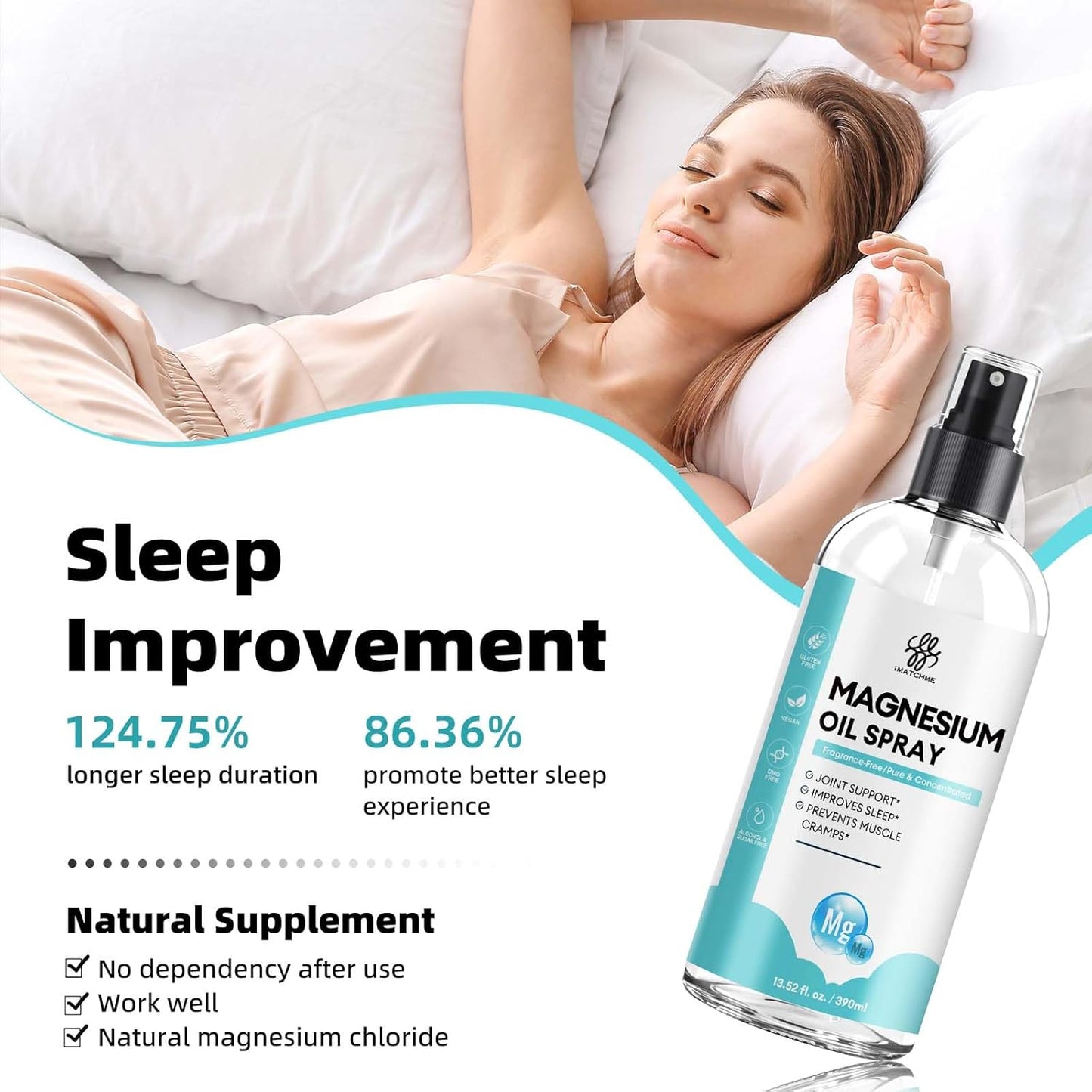 Family Size Magnesium Oil Spray for Feet & Body - 13.19 oz Pure Topical Solution for Leg Cramps, Joint Health, Sleep Support, Skin & Hair Nourishment - Natural Ancient Minerals