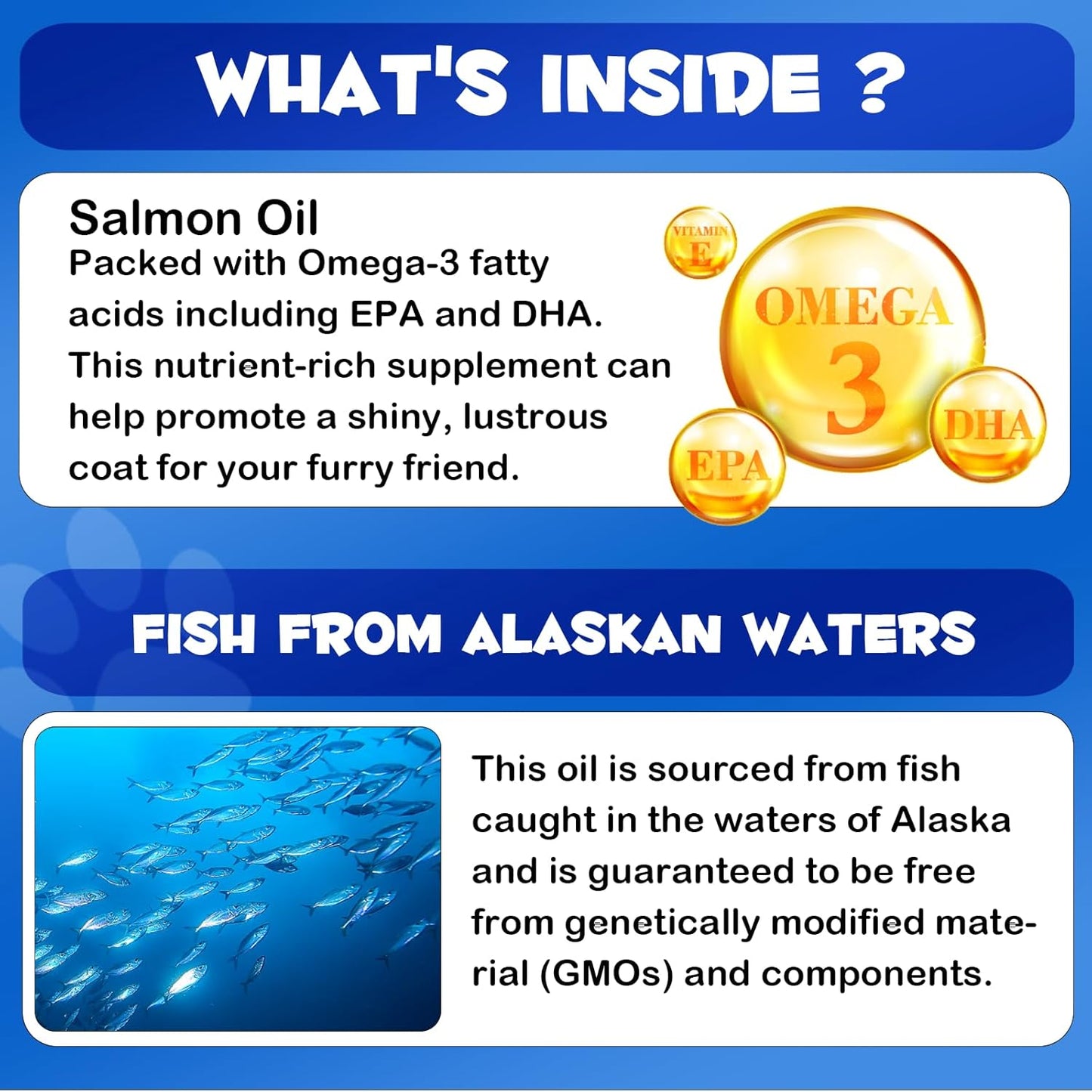 FANGCUN Alaskan Salmon Oil Liquid Supplement for Dogs, Omega 3 Fish Oil with EPA+DHA Fatty Acids for Skin & Coat Health, All Breeds & Ages 8.8fl.oz.