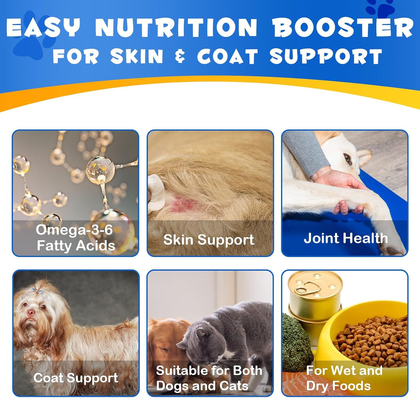 FANGCUN Alaskan Salmon Oil Liquid Supplement for Dogs, Omega 3 Fish Oil with EPA+DHA Fatty Acids for Skin & Coat Health, All Breeds & Ages 8.8fl.oz.